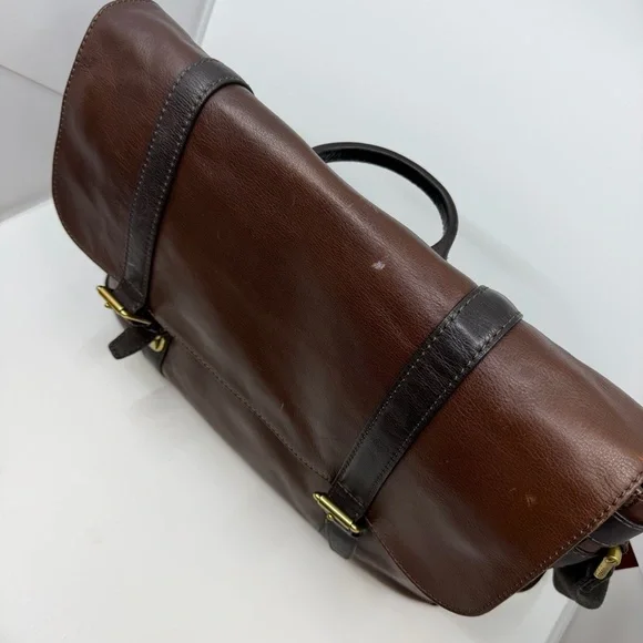 Fossil MBG9153 Estate Leather Messenger Bag Brown Laptop Crossbody - Picture 2 of 16
